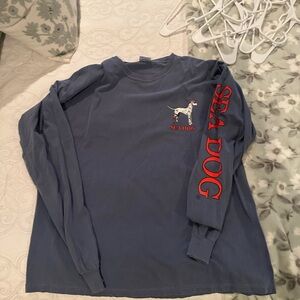 Faded Glory Blue Long Sleeve Shirt with Red Sea Dog Design